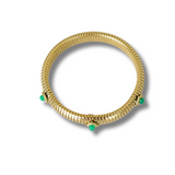 Cobra Bracelet with Semi Precious Stone (Green Agate- Half)