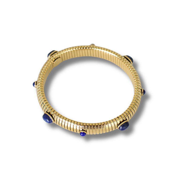 Cobra Bracelet with Semi Precious Stone (Lapis Lazuli- Full)