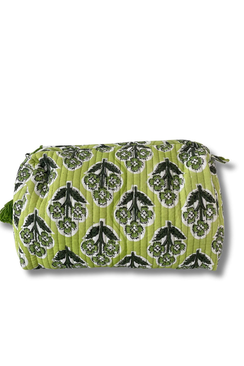 Summer Pouch - Citrus Green Block Print