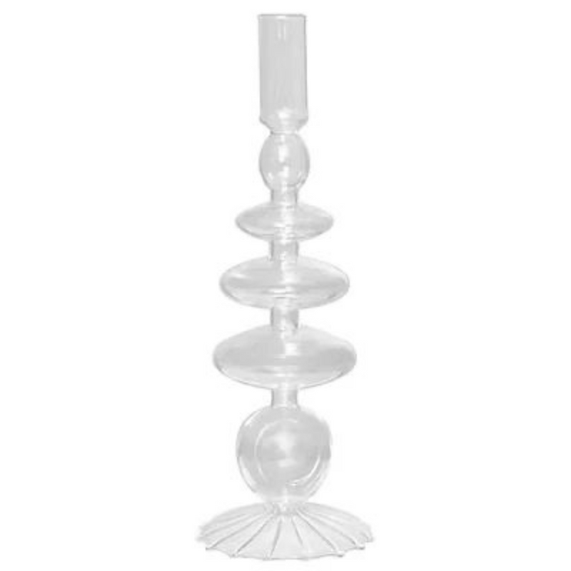 Clear Glass Mid Candle Holder