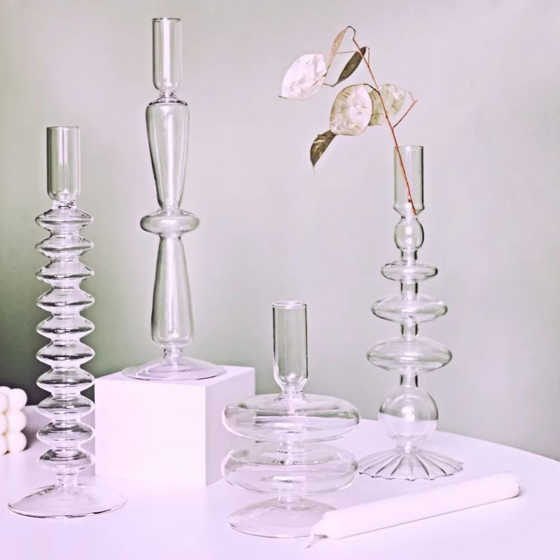 Clear Glass Mid Candle Holder