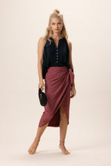 NOMADE ISLAND PRUNE SKIRT