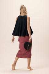 NOMADE ISLAND PRUNE SKIRT