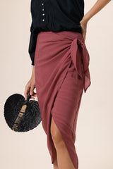 NOMADE ISLAND PRUNE SKIRT